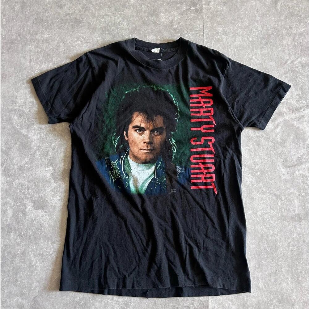 90s Vintage Marty Stuart Black Band T Shirt Size XL